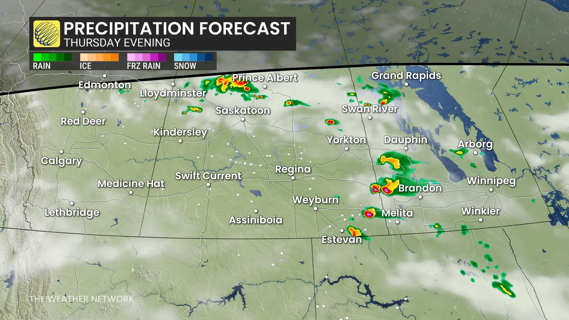 Baron - Prairies Thursday evening precipitation - June19