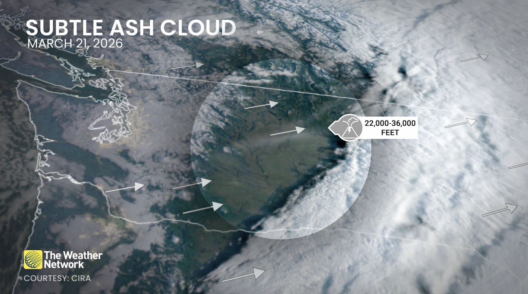 West Coast Volcano Ash March 21 2026