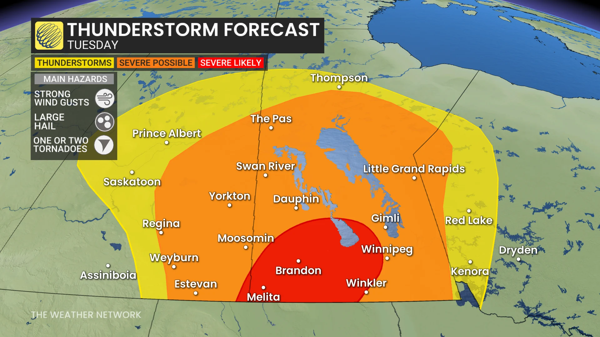 Prairies storm risk Tuesday
