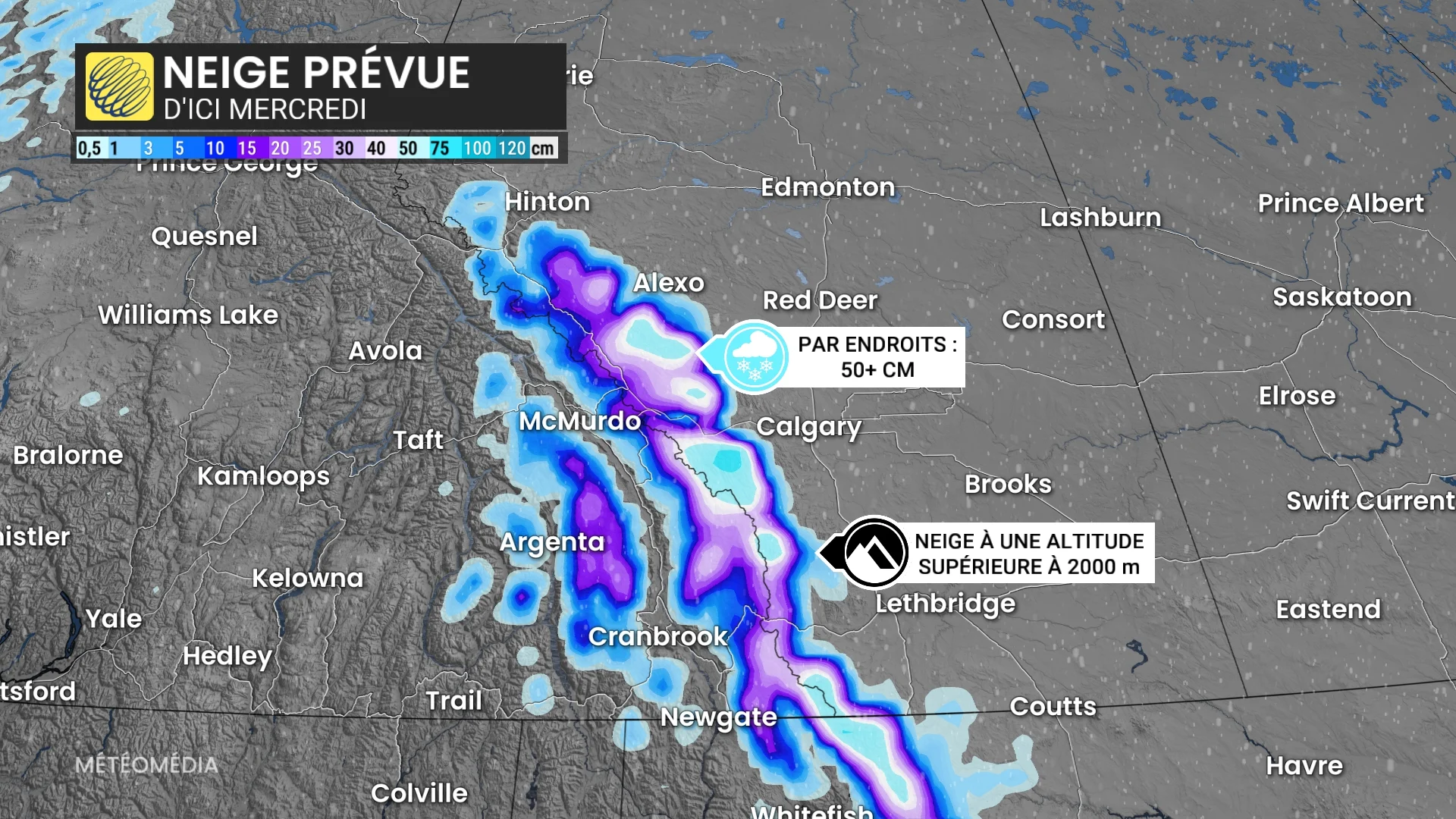 50+ cm de neige et pluie abondante : séquence mouvementée dans cette région