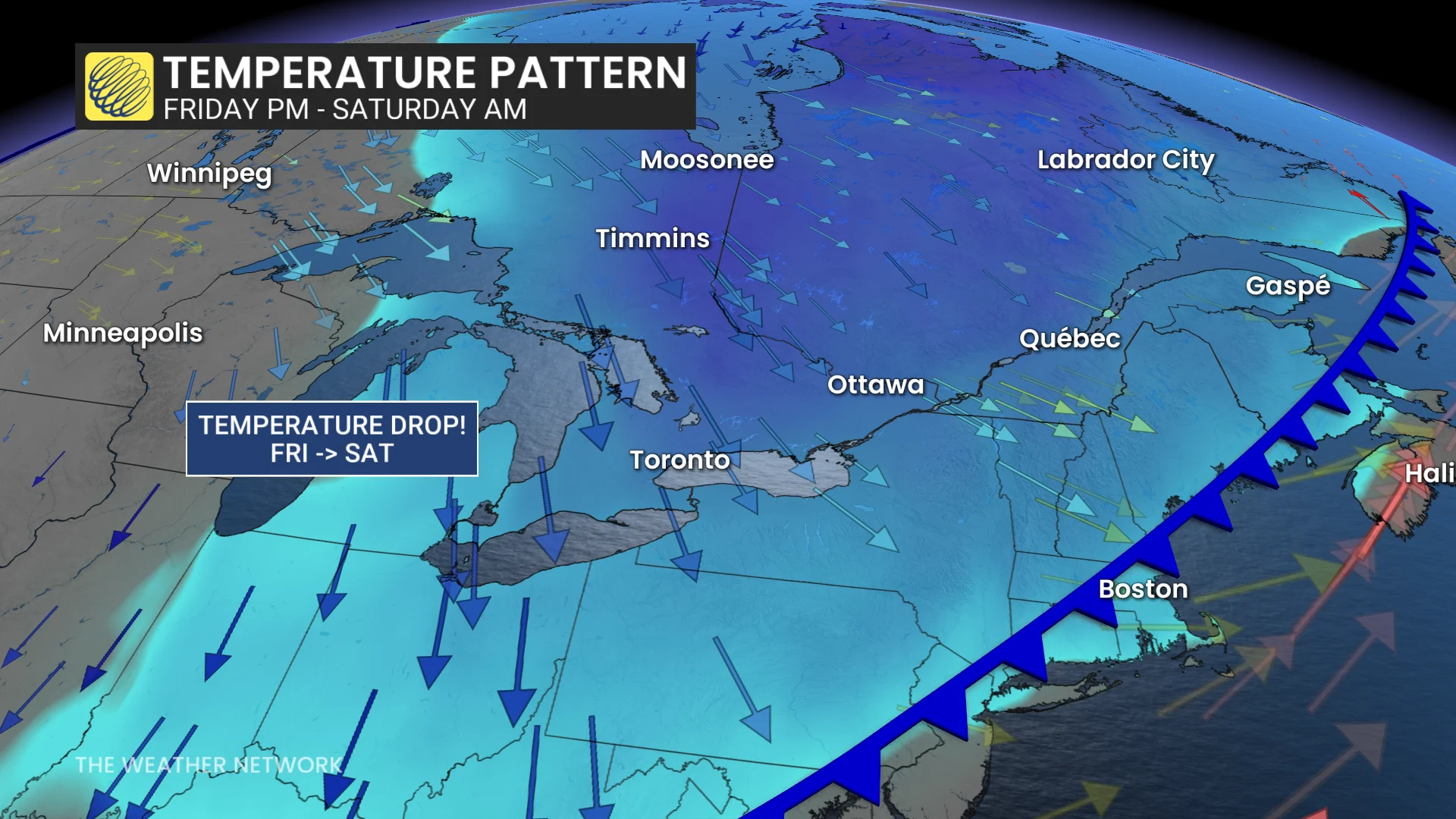 Snow, Weather, Cold, Fall, Winter, Ontario, Southern, Wind, Thunder, Storm, October 14, 2026. (The Weather Network)