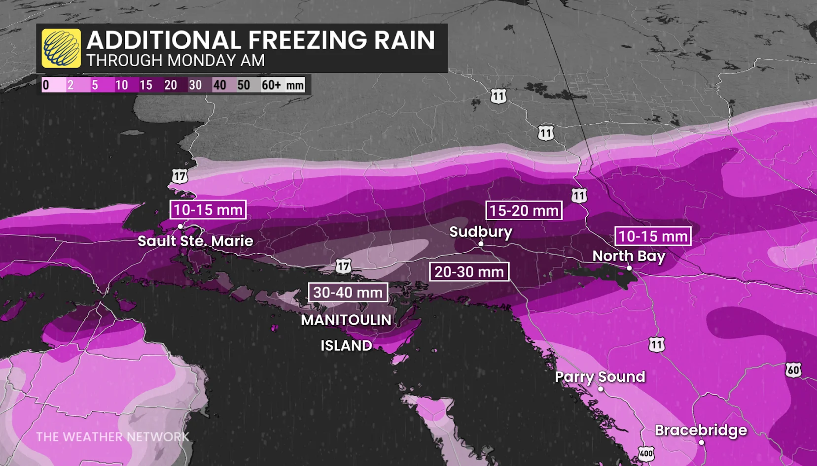 Northeastern Ontario forecast freezing rain ice storm outlook - March 30, 2025