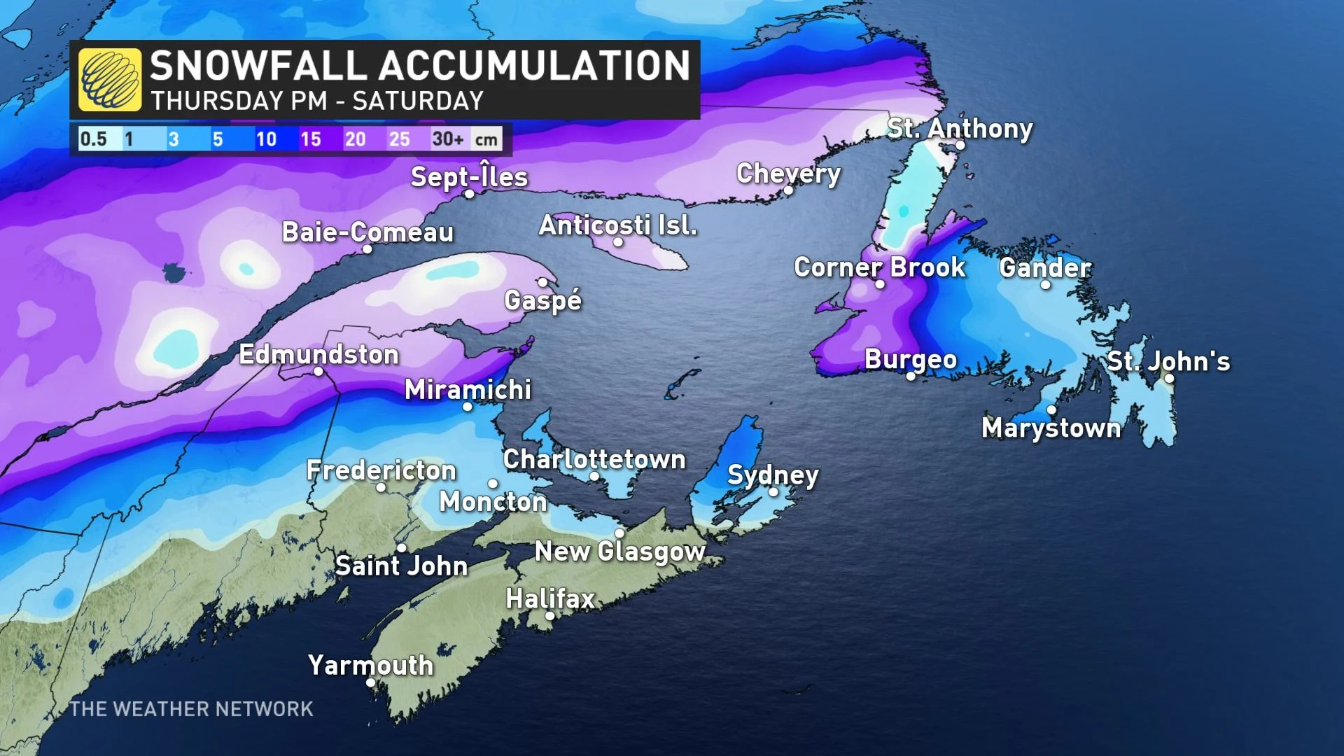 Atlantic Canada Snowfall - Feb. 17, 2022
