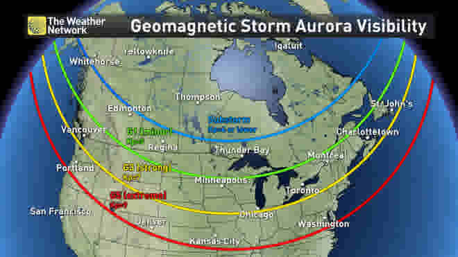 The Weather Network - Northern And Southern Lights Glow Over Weekend Skies