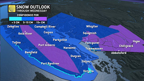 B.C.'s South Coast On Tap For Slippery Snow Event, Up 20 Cm Possible ...