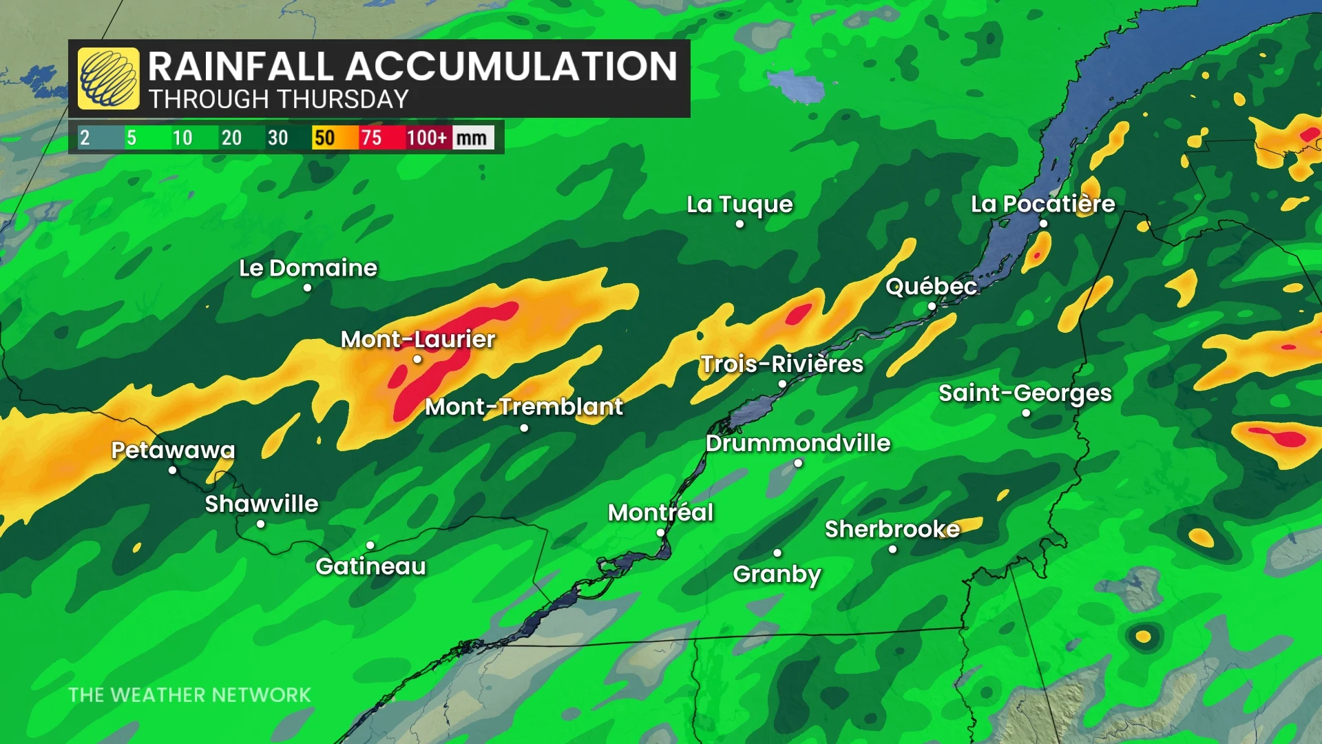 Baron - Quebec rain through Thursday - June18