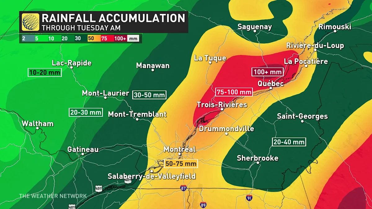 Alltime December rainfall records in Quebec in peril with