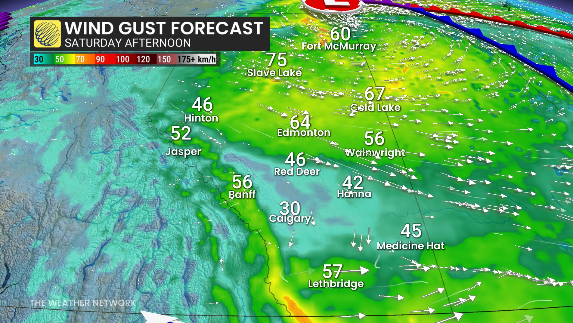 Baron - Alberta winds Saturday afternoon - Sept 25