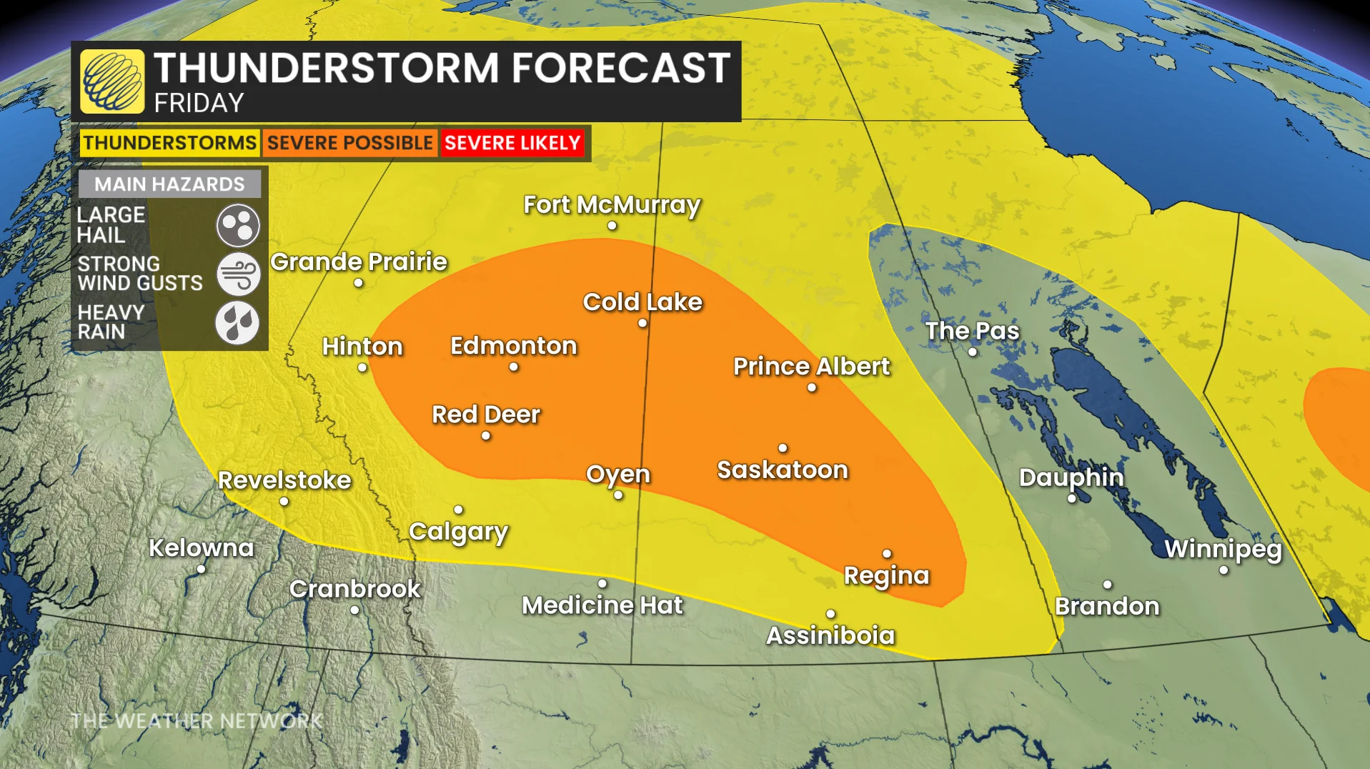Prairies thunderstorm forecast Friday