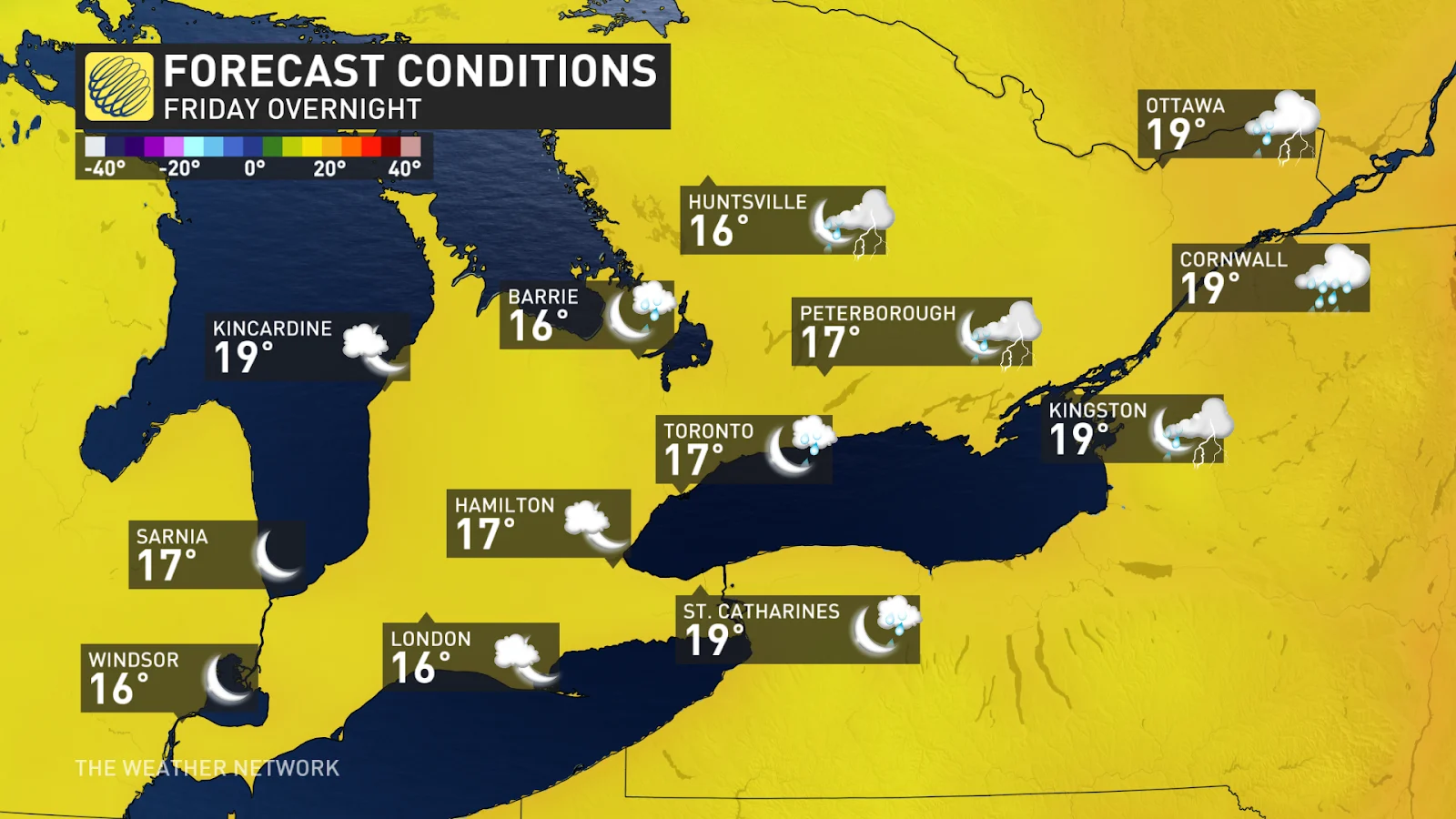 Southern Ontario Friday night forecast Aug 7 2024