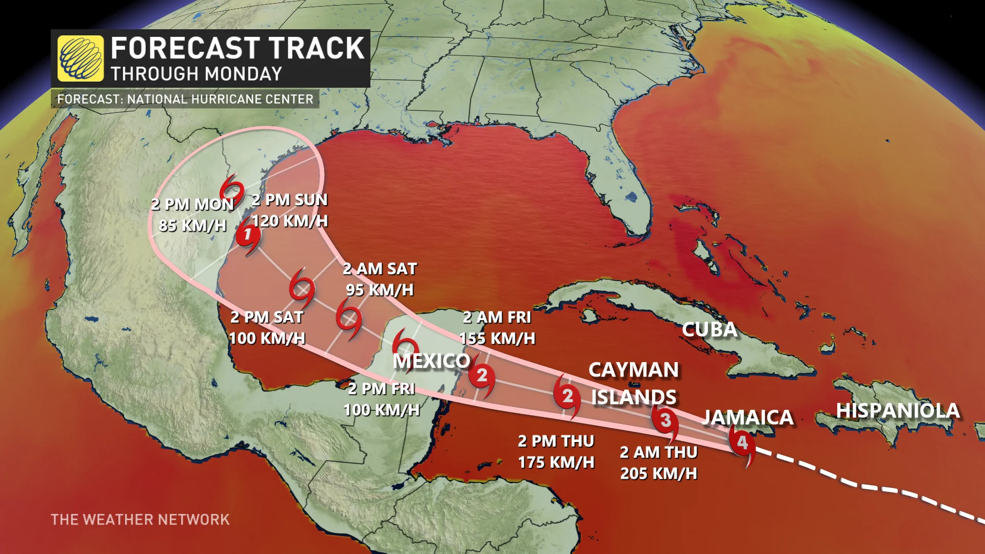 Beryl forecast track through Friday_July 2