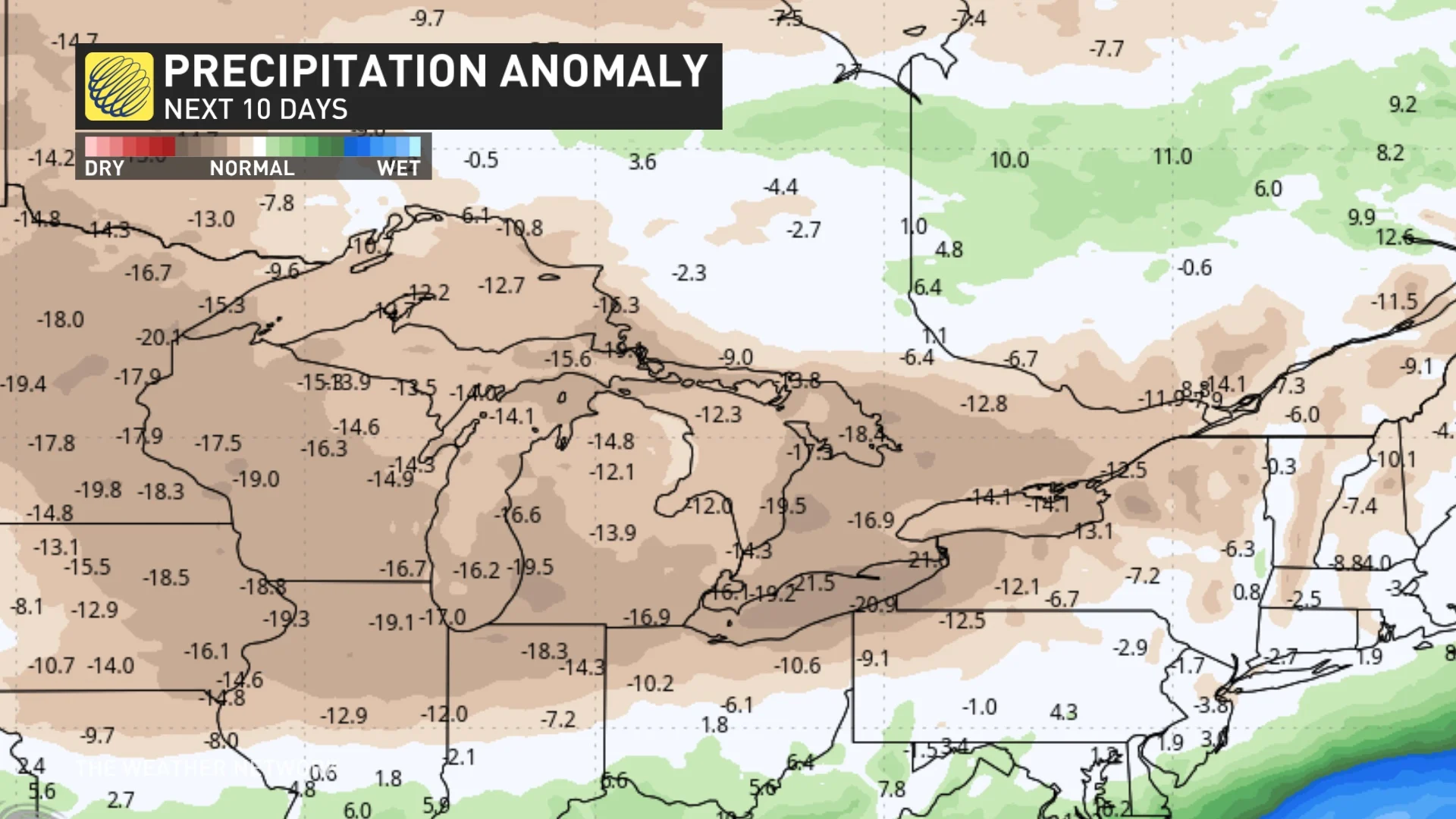 Precipitation anomaly Ontario July 17-24