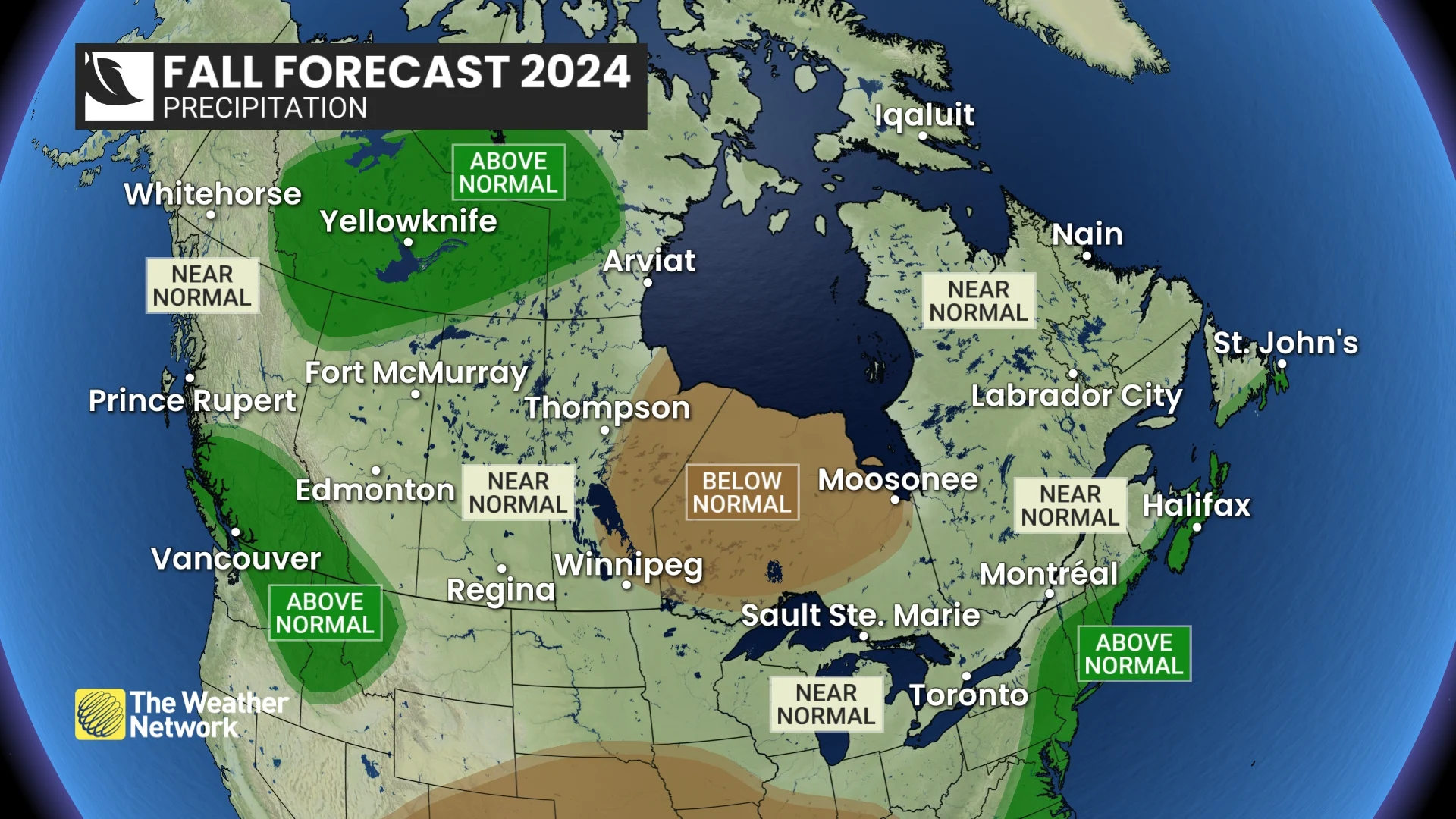 2024 Canada Fall Forecast - Precipitation (rain) pattern