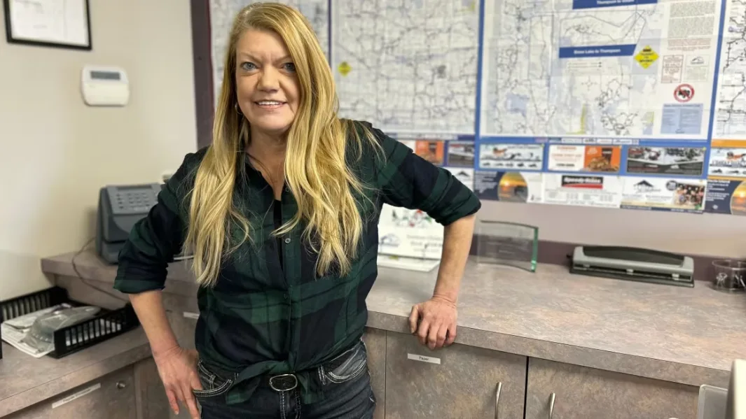 CBC: Yvonne Rideout, executive director of Snowmobilers of Manitoba, says most of Manitoba's snowmobile trails are currently closed, which is not out of the ordinary for this time of year. (Jaison Empson/CBC)