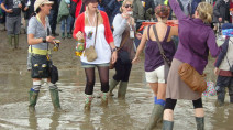 The Glastonbury Festival kicked off its 35th year with four feet of floodwater 