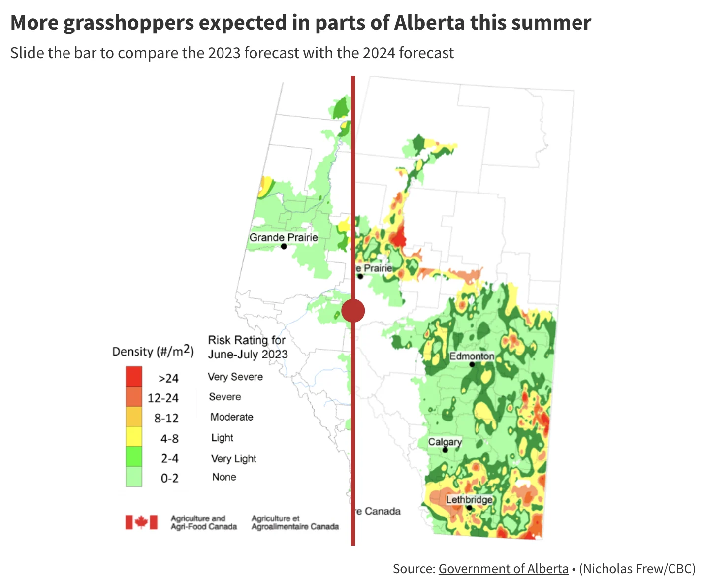 CBC: More grasshoppers expected in parts of Alberta this summer