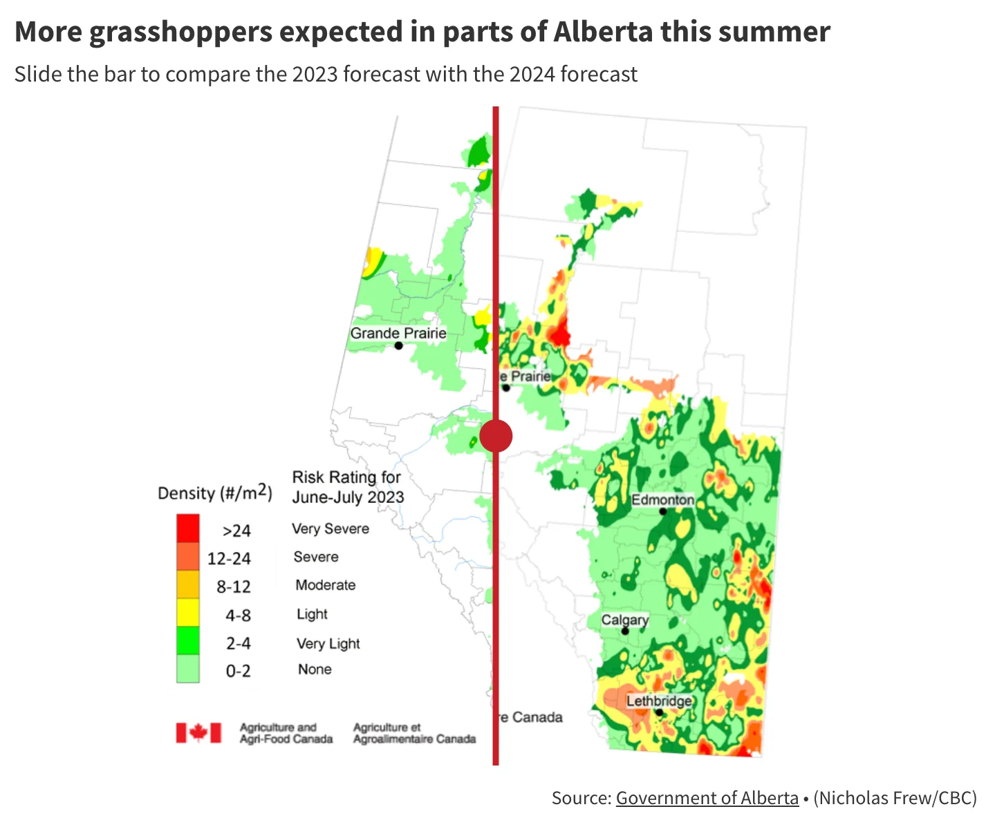 CBC: More grasshoppers expected in parts of Alberta this summer