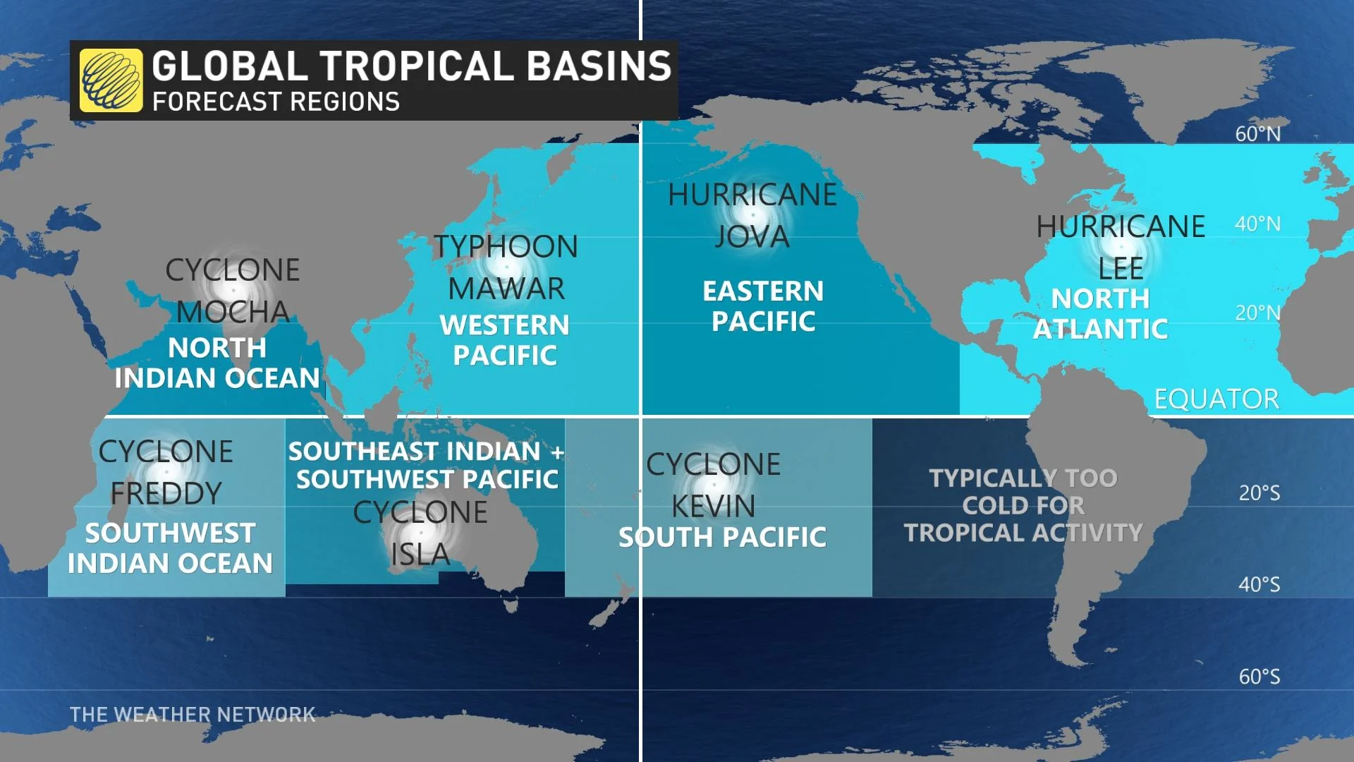 Tropical ocean basins category 5 storms 2023