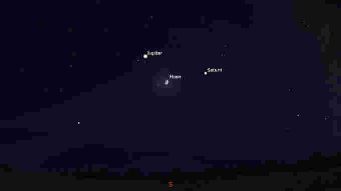 Mattina - gobbe - luna - giove - saturno - 14 ottobre-2021 - stellarium