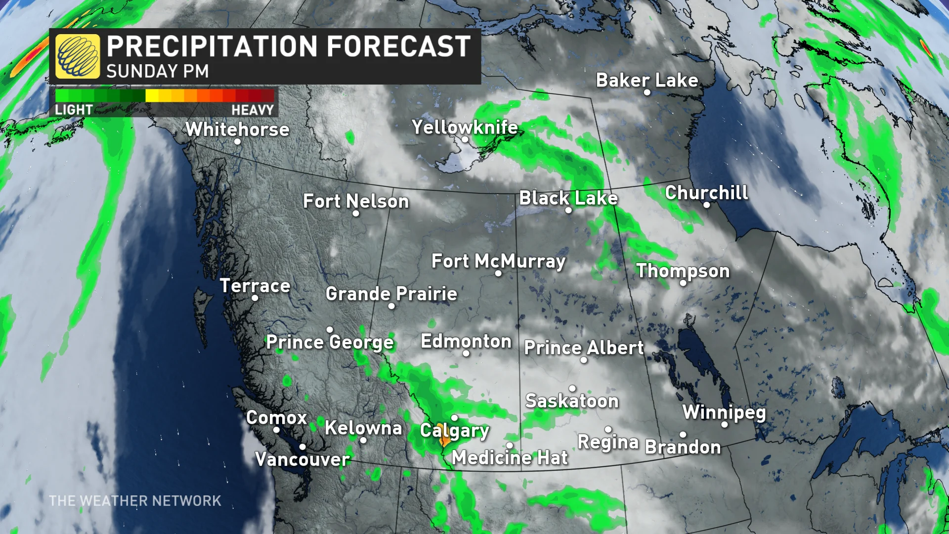 Baron - Sunday precip Prairies