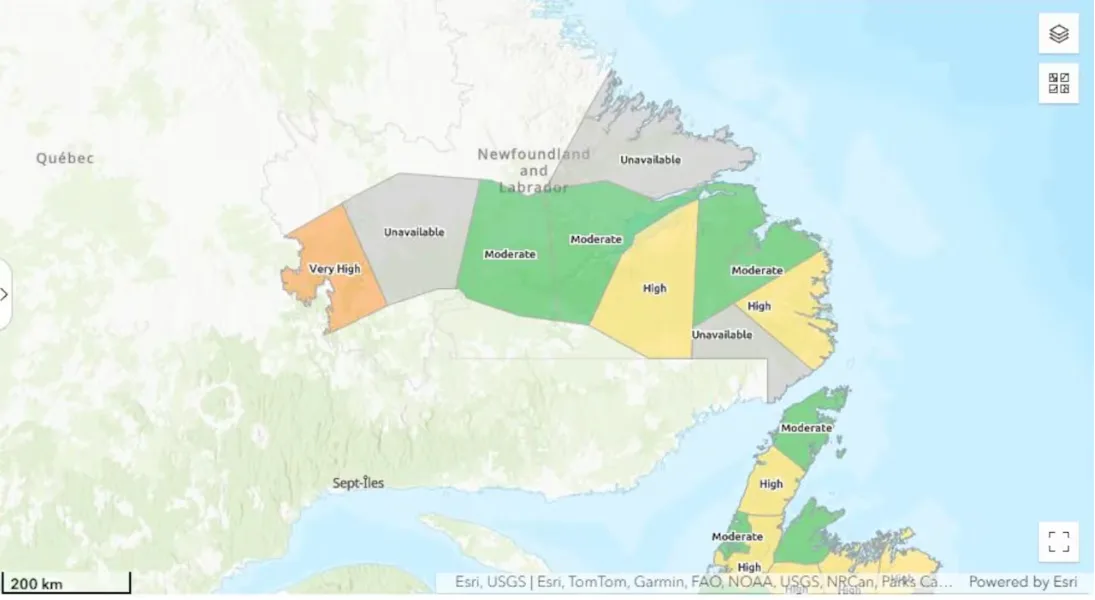 NL fire hazard map - Government of Newfoundland and Labrador