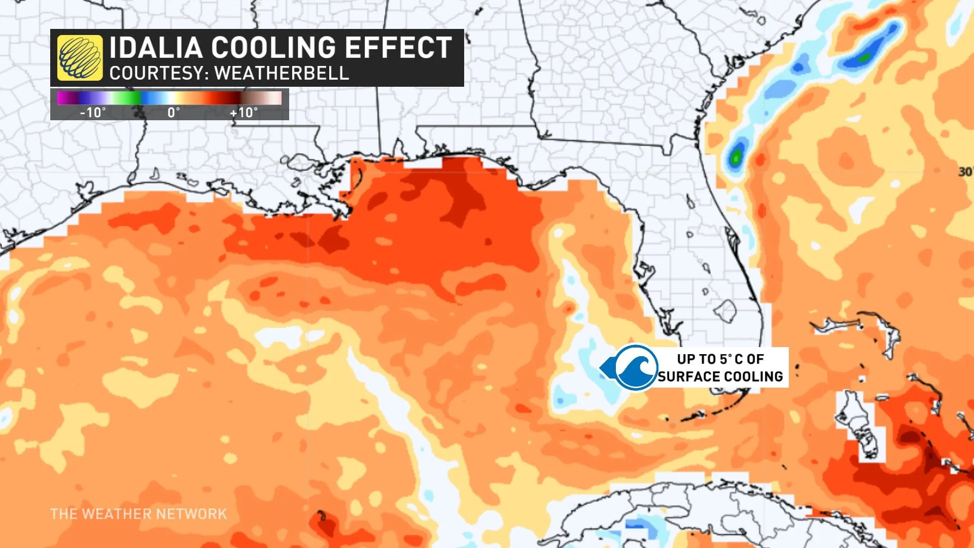 Hurricane Idalia ocean upwelling cooling effect