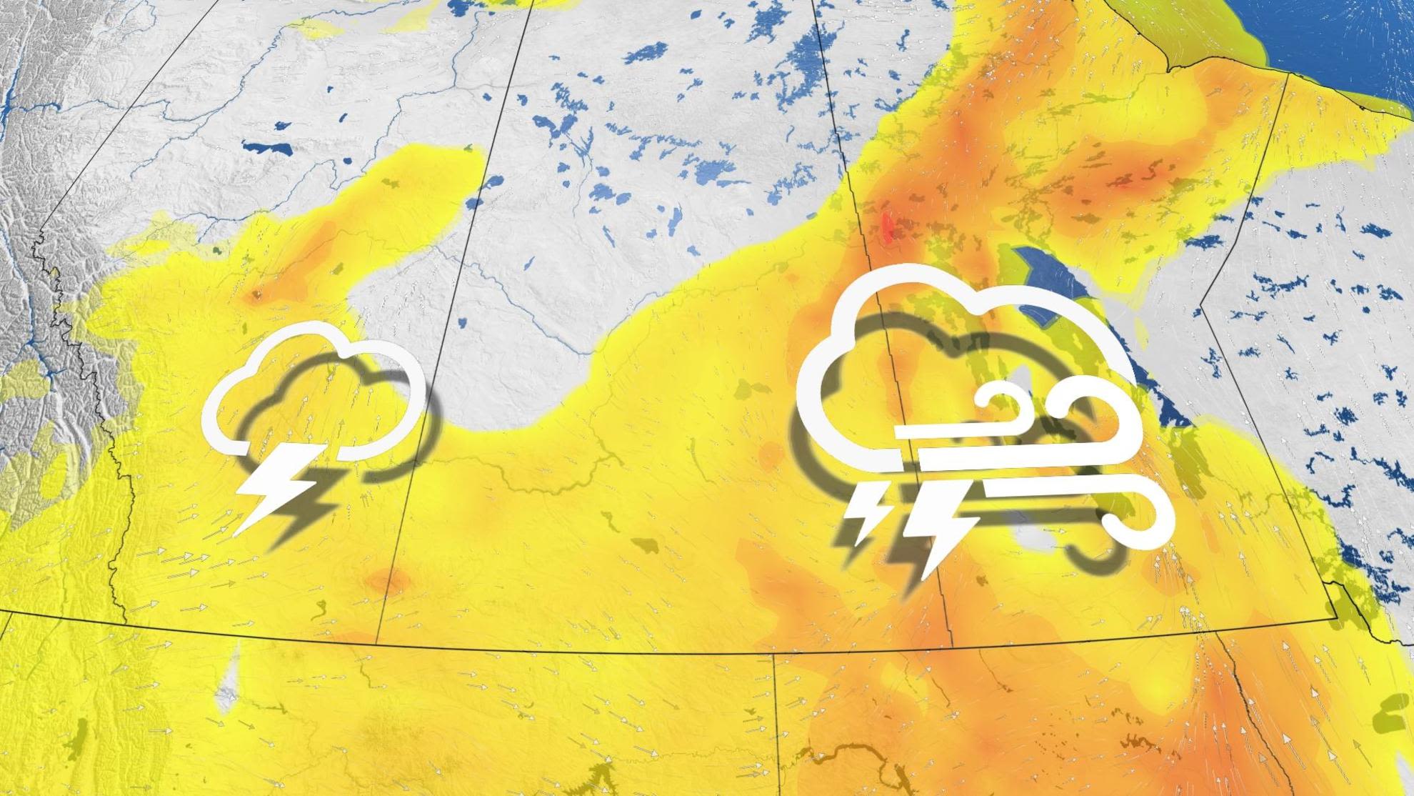 Renewed thunderstorm threat with large hail risk on the Prairies this ...