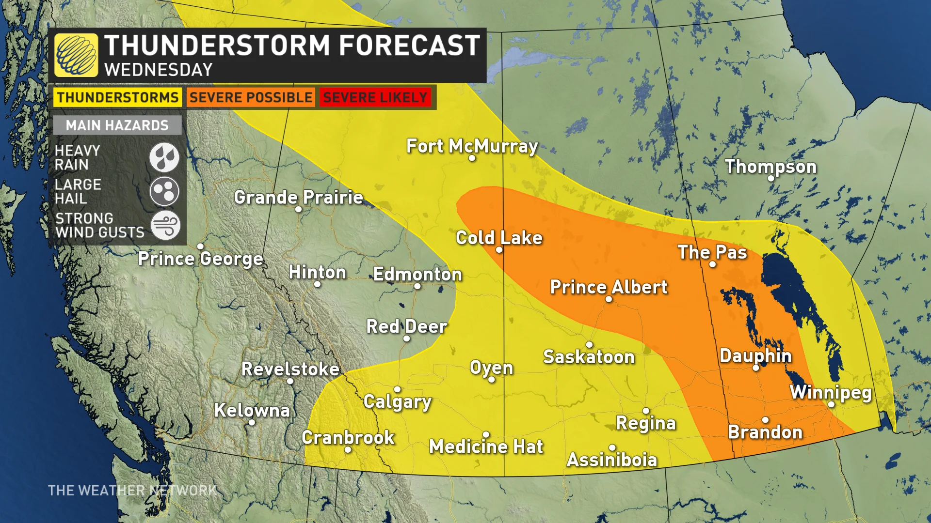 Wednesday storm risk map Prairies_July 2
