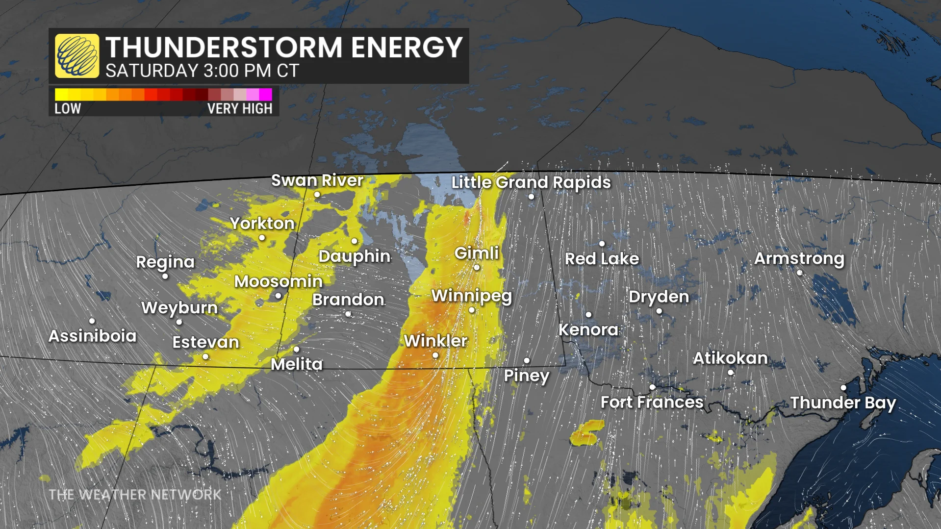 Thunderstorm energy Saturday afternoon Manitoba