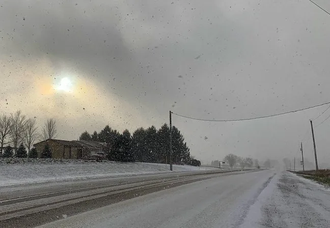 Snow squall in Teeswater, Ont./Mark Robinson