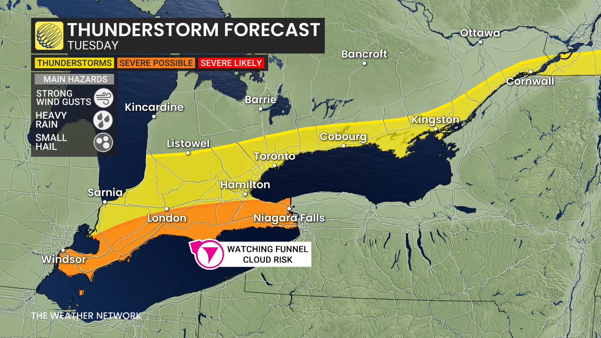 Baron - Ontario storm risk Tuesday - June24