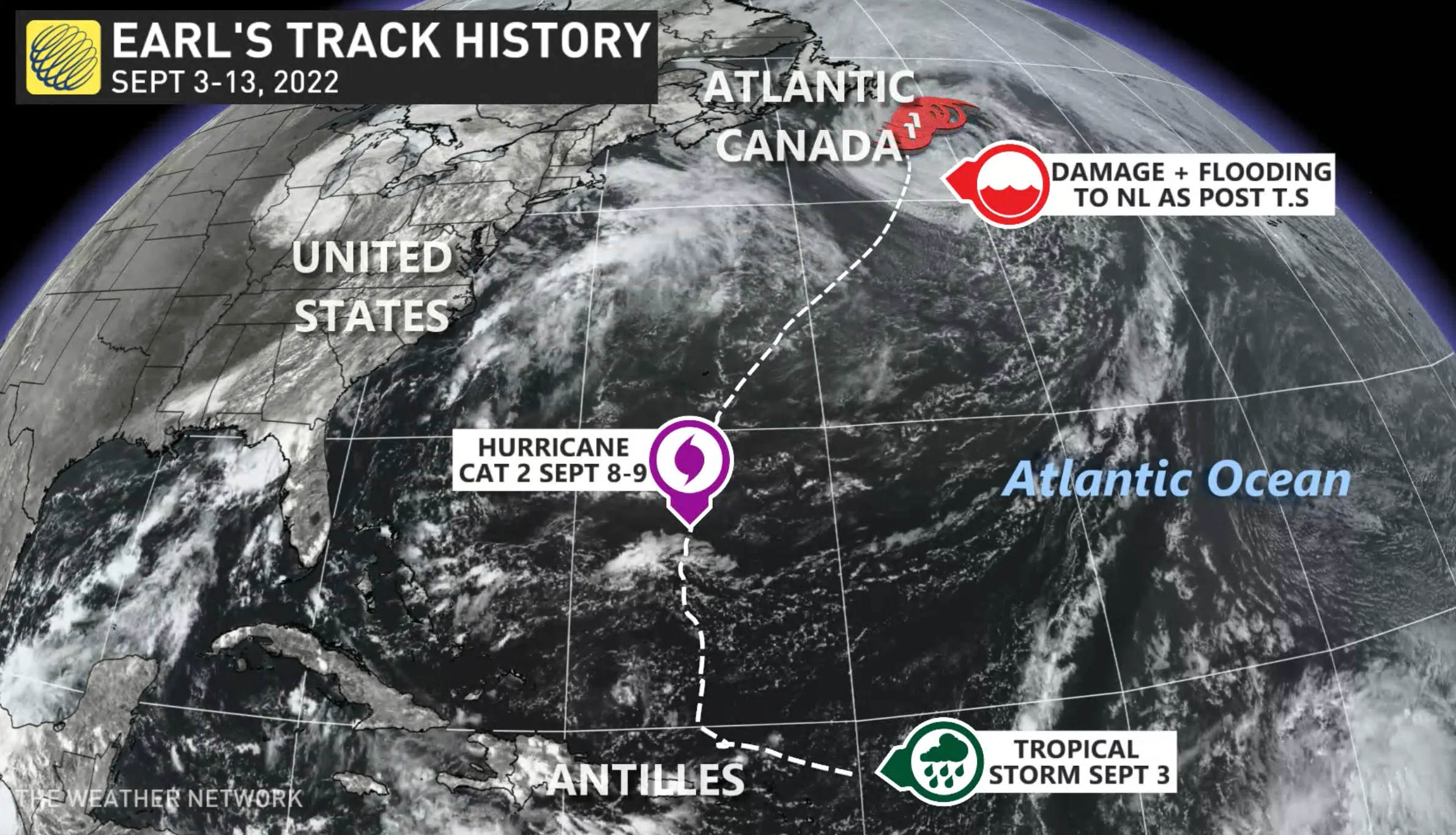 Hurricane Earl impacts on Atlantic Canada. Sept. 12, 2022