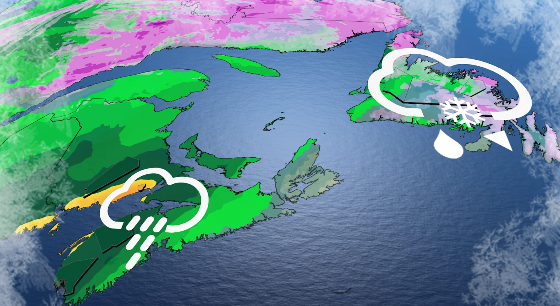 Heavy rain, ice threat build to start the week in Atlantic Canada