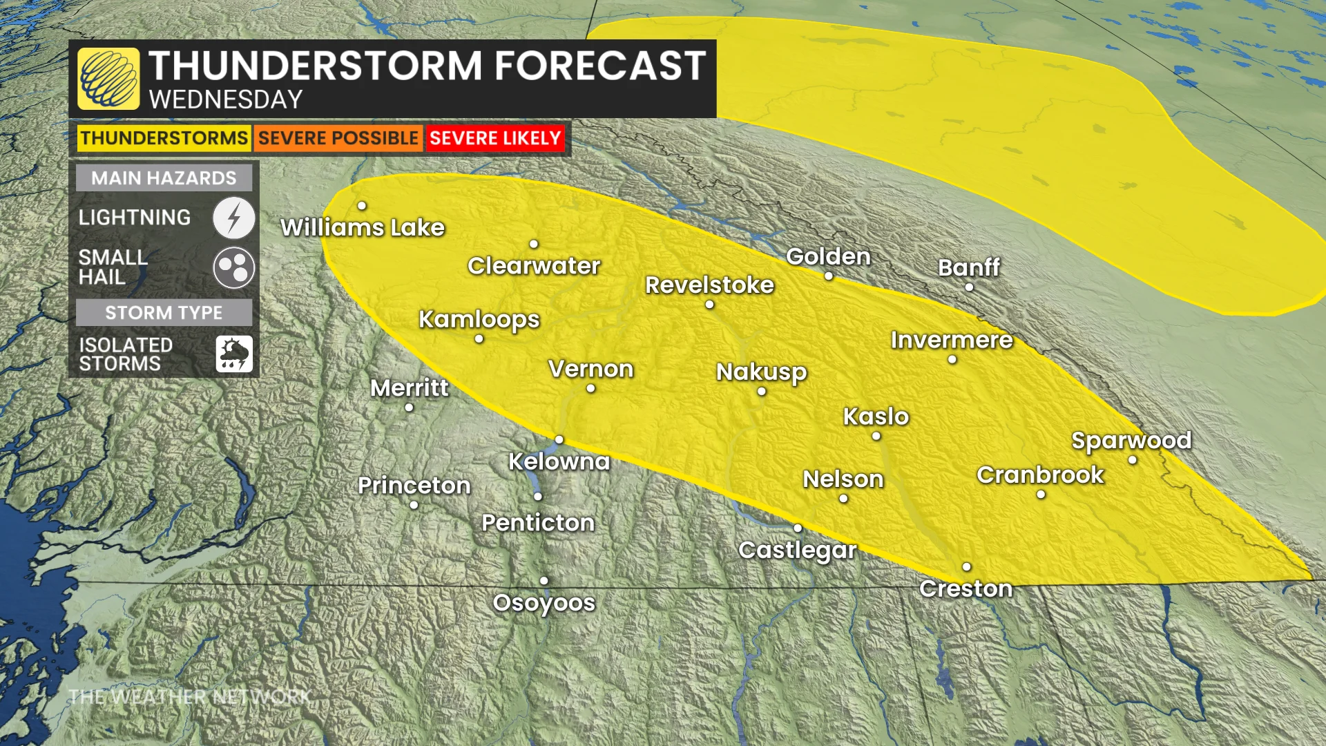 B.C. storm risk map Wednesday