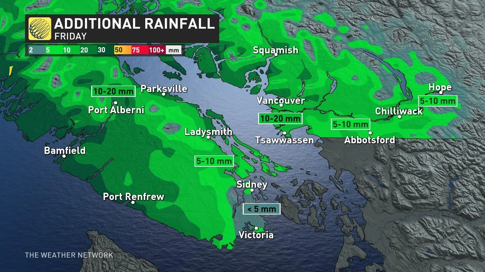 BC Friday rain forecast Jan 19 2024