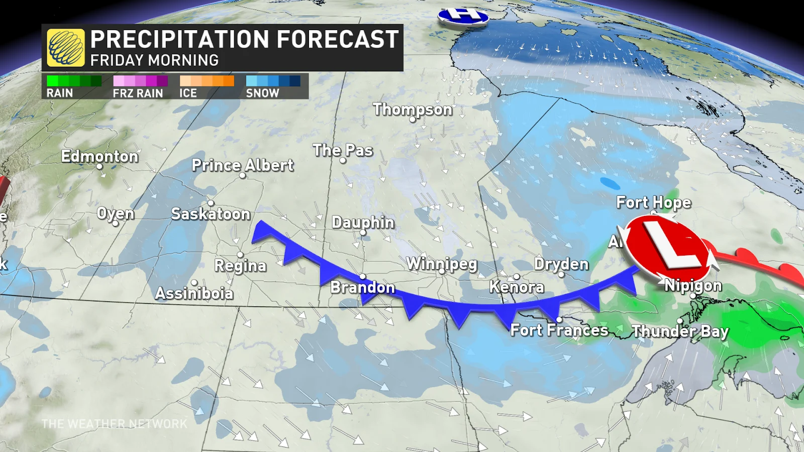 Prairies precip Friday AM