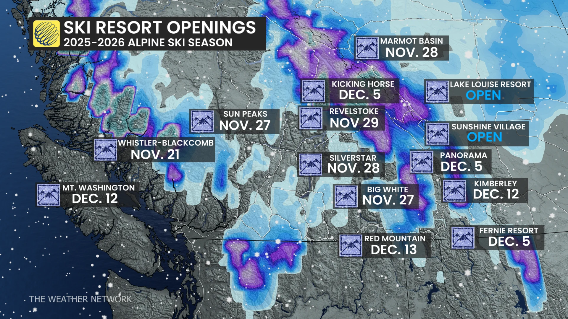 Baron - BC ski resort openings - Nov 19