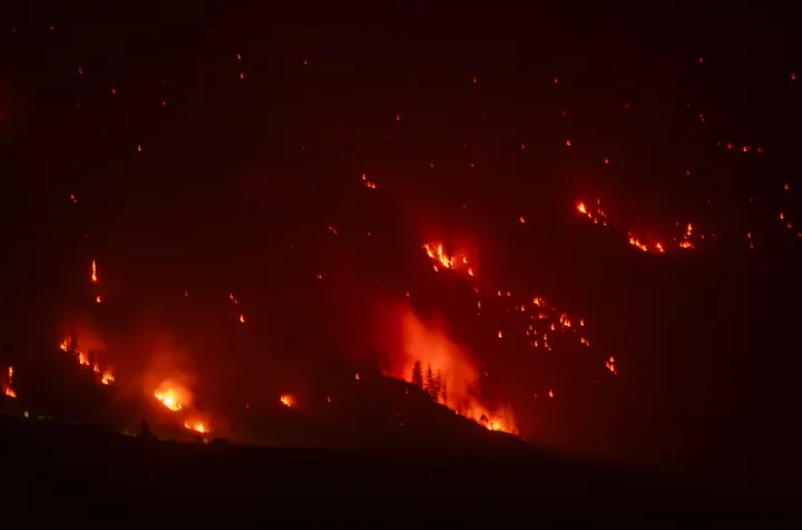 CBC - Bald Range fire burning between Summerland and Peachland