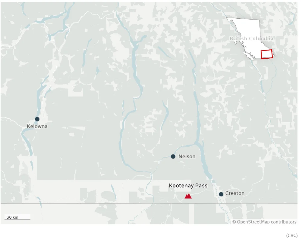 CBC - BC avalanche location - Mar 1