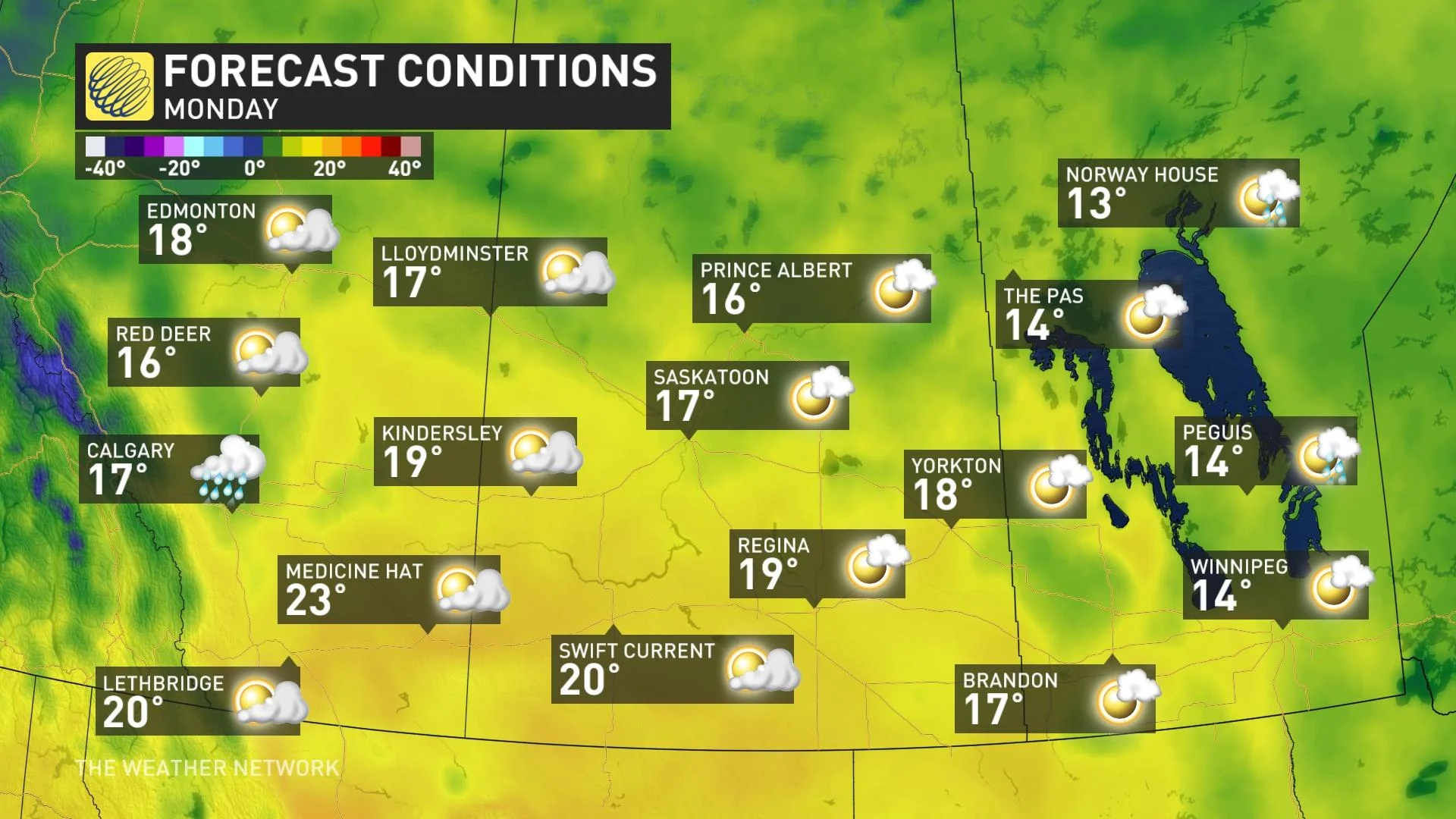 Prairies Monday Temps
