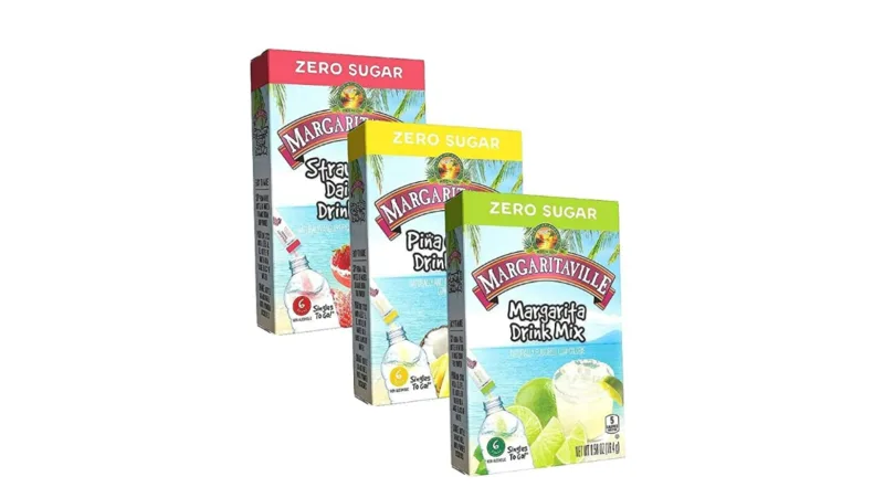 Amazon, Margaritaville variety pack flavoured water, CANVA, summer drink mixes
