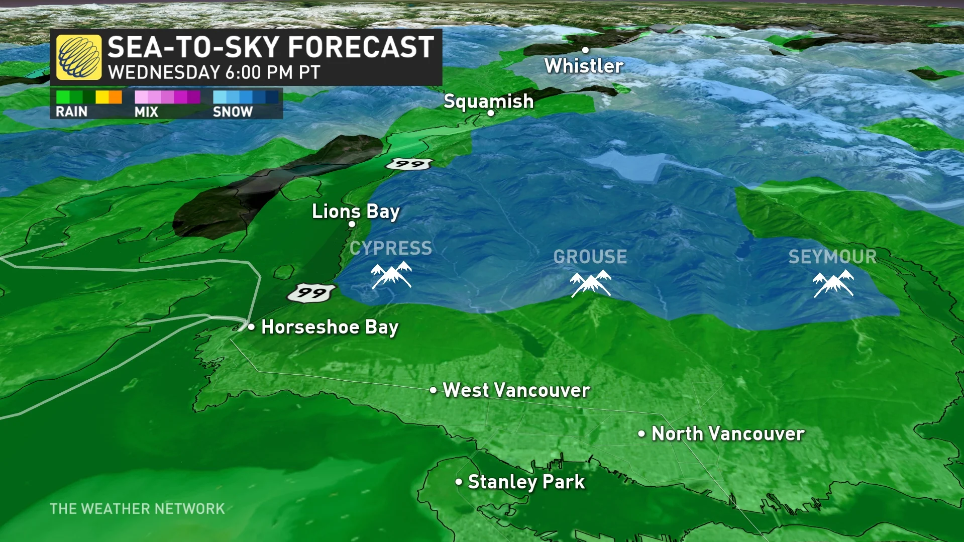 BC Sea-to-Sky forecast Wednesday