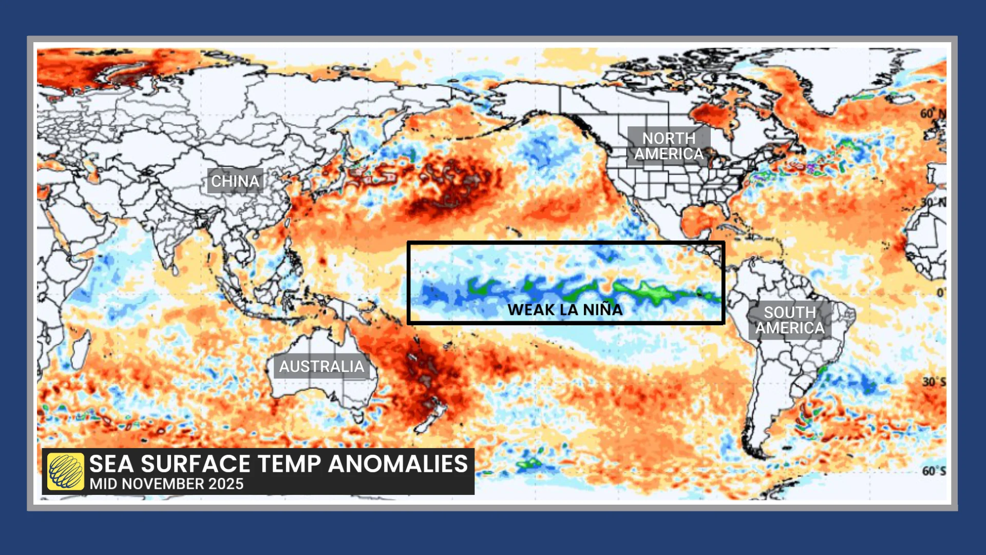 Water Temperature Anomalies November 2025