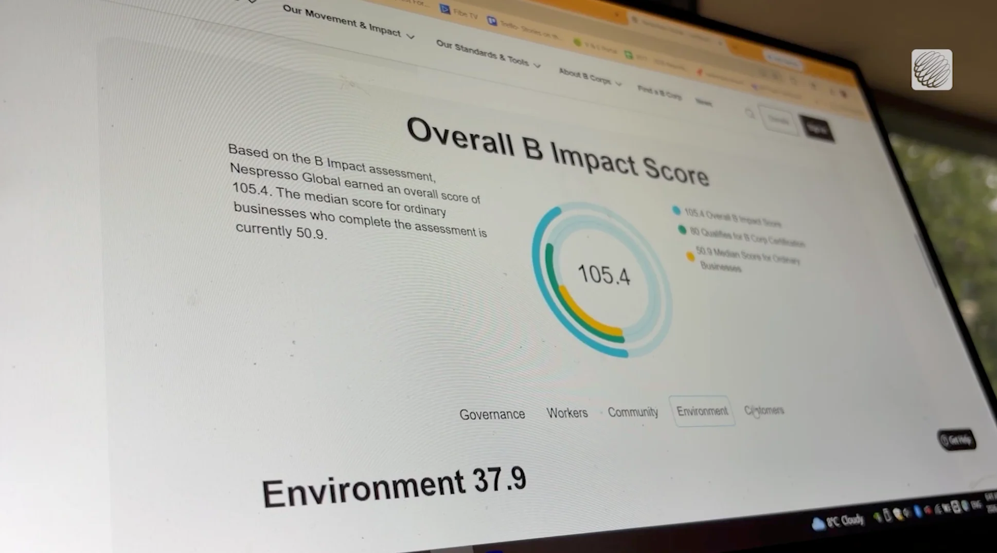 TWN: B Lab B Corp must hit a score of at least 80 per cent.