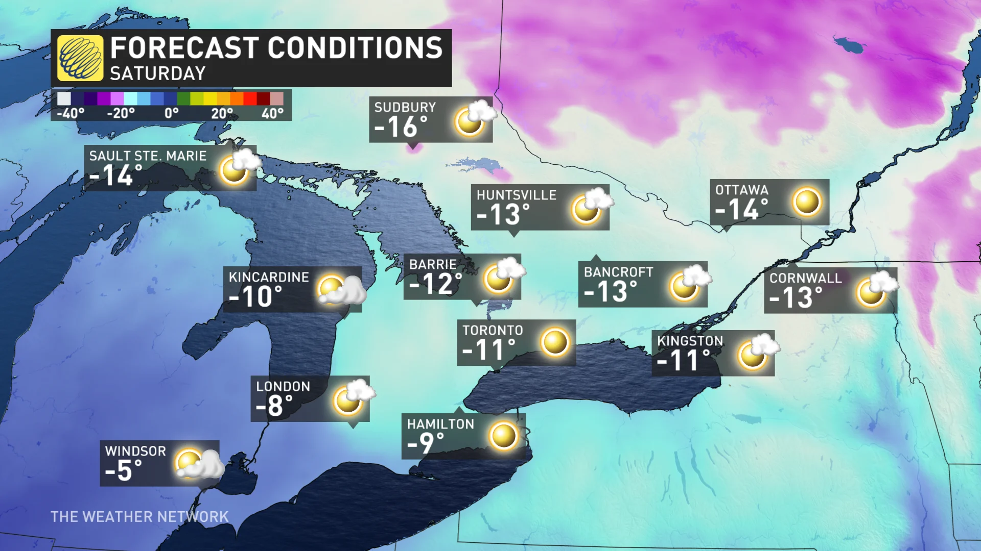 Baron - Saturday temperatures southern Ontario - Jan31