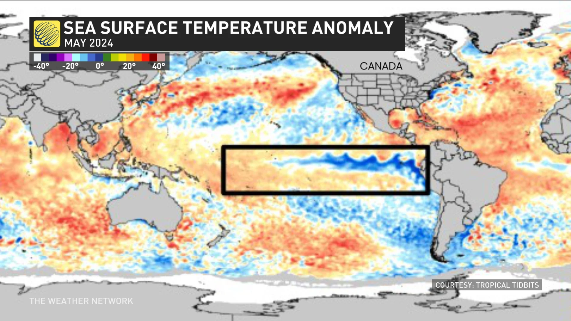 Sea surface temperature anomaly May22