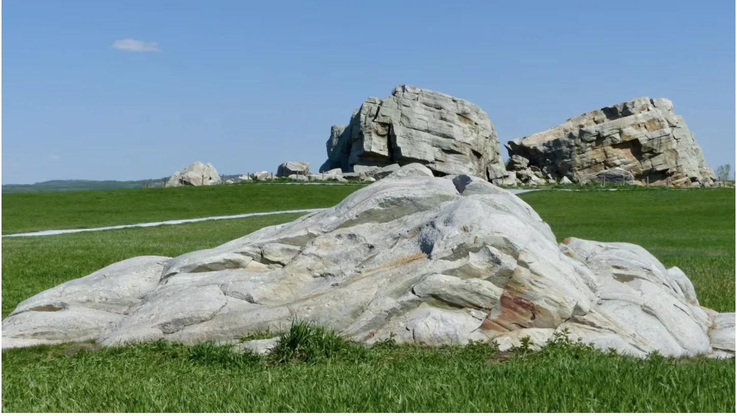 cbc: The Okotoks erratic is protected by the Government of Alberta for its geological and cultural importance. (Submitted by Dale Leckie)