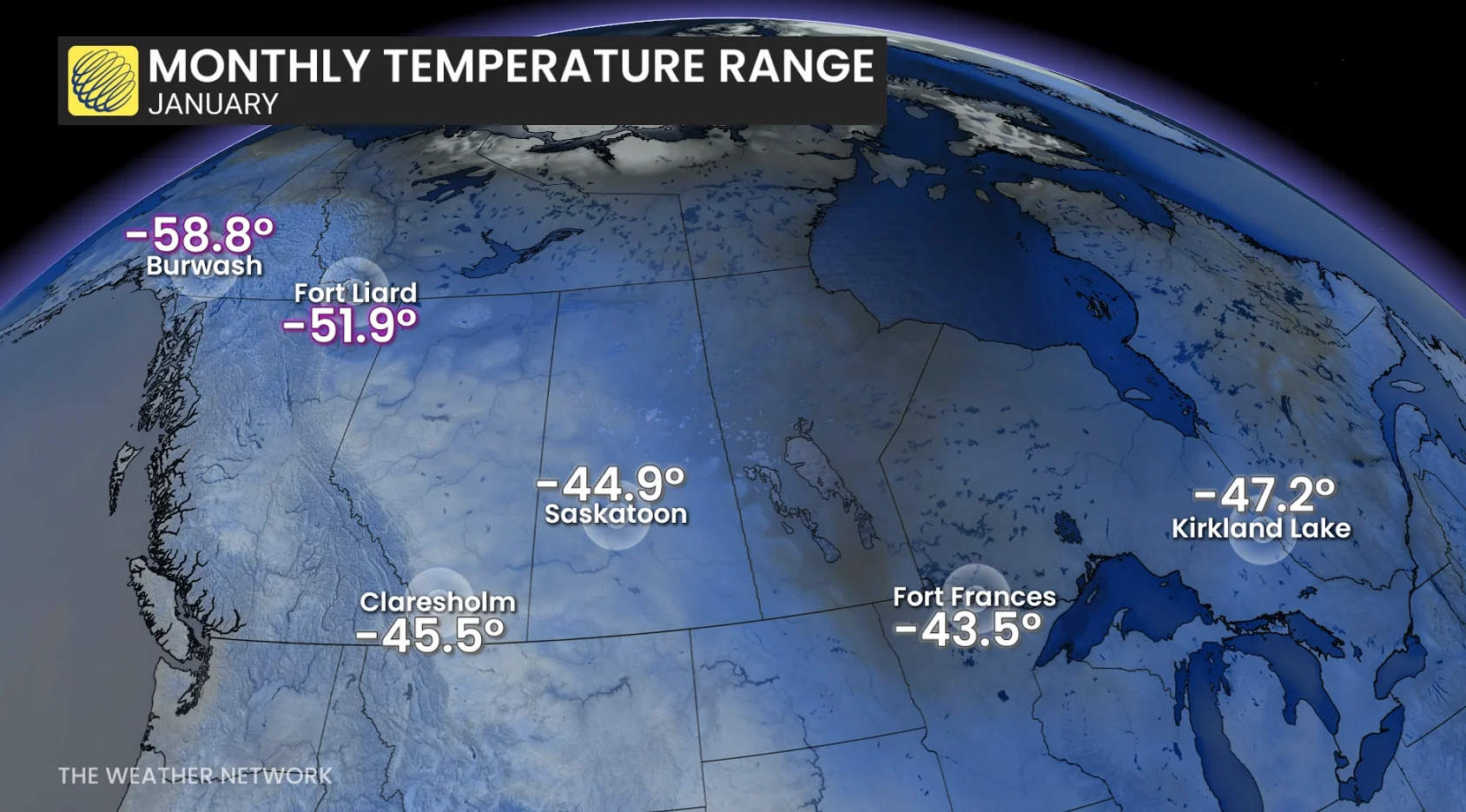 January 2026 Monthly Temperature Range