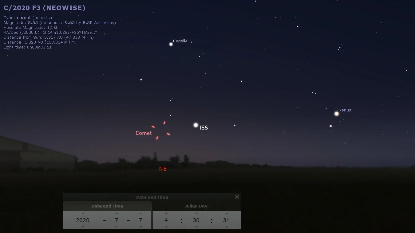 Comet-NEOWISE-Stellarium