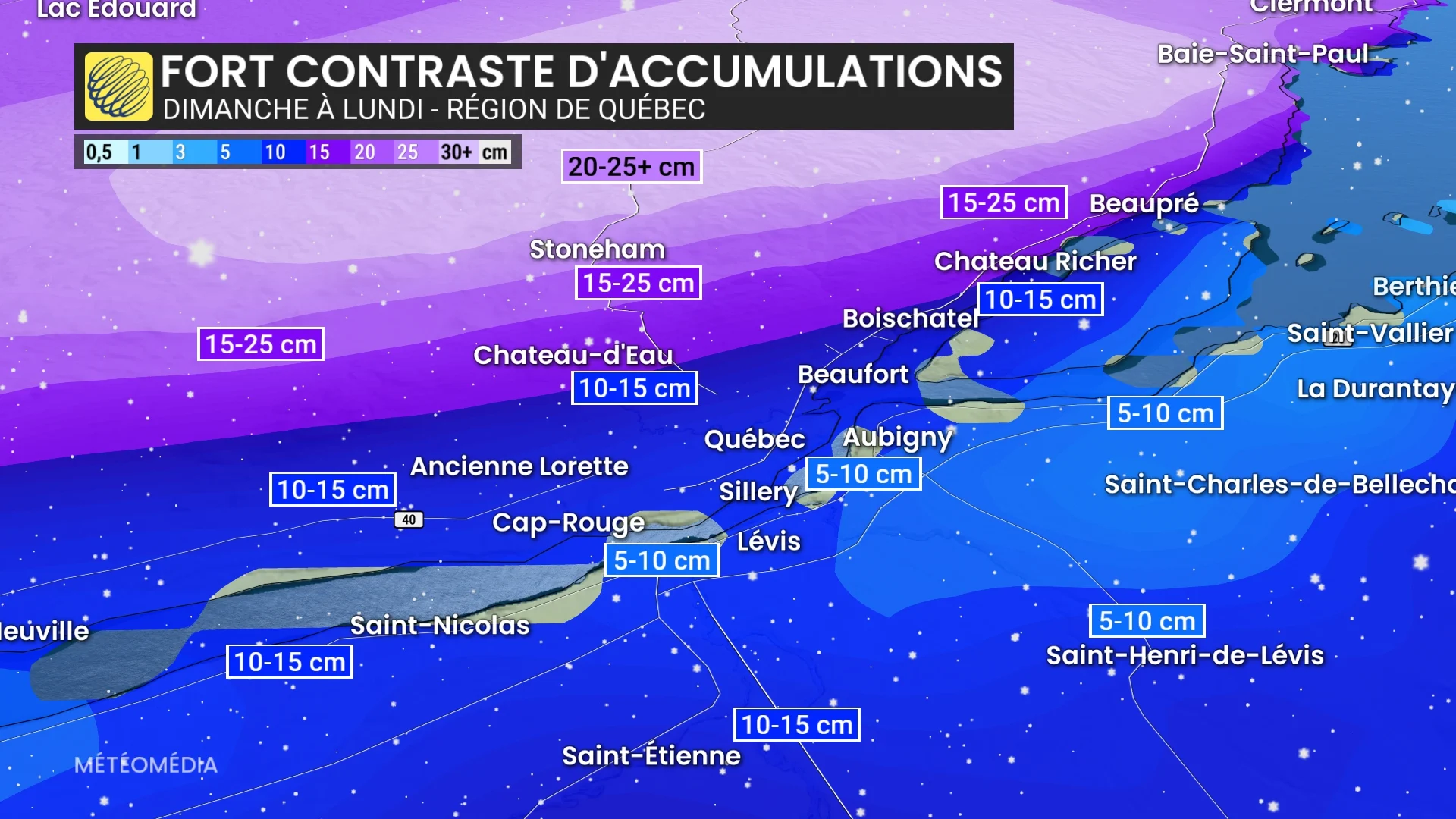 De Montréal à Québec : voici ce qui influence les quantités de neige 